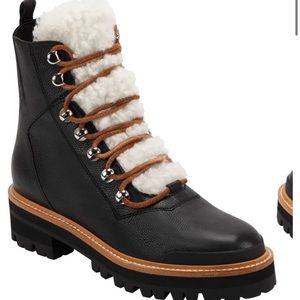 Marc Fisher Izzie Genuine Shearling Lace-Up Boot